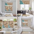 thumbnail image 6 of Beige Blue Summer Beach Kitchen Curtains Sets for Windows 36 Inch Length, Coastal Starfish Nautical Ocean Rod Pocket Window Treatments Tier Curtains and Valances Set for Bedroom/Bathroom, 6 of 8