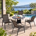 Airfind Set of 6 Outdoor PE Wicker Stackable Chairs with Sturdy Steel ...
