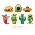 thumbnail image 2 of Set de globos Mexican Fiesta, 7 unidades, con cactus, aguacate y taco, 2 of 2