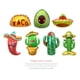 thumbnail image 2 of Set de globos Mexican Fiesta, 7 unidades, con cactus, aguacate y taco, 2 of 2