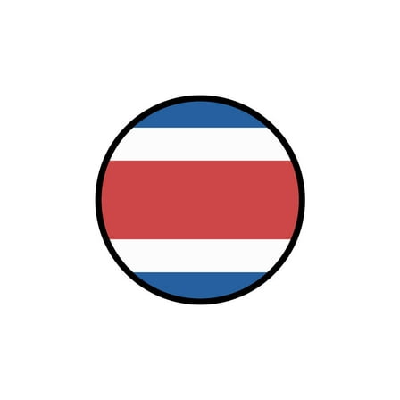 Costa Rica Flag Circle Sticker Decal 4 inches - 4 inch