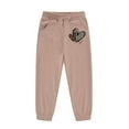 thumbnail image 4 of oqasdz Valentine's Day Girls Sweatsuit Leopard Heart Print Long Sleeve Hooded Sweatshirt And Jogger Pants For Toddler And Kids Sports Athletic Sweat Suit, 4 of 6