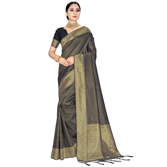 Sarees For Women Indian Bollywood Organza Silk Sari Woven Saree & Unstitched Blouse