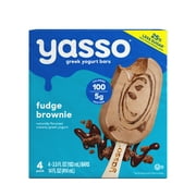 Yasso Frozen Greek Yogurt Fudge Brownie Bars, 4 Count
