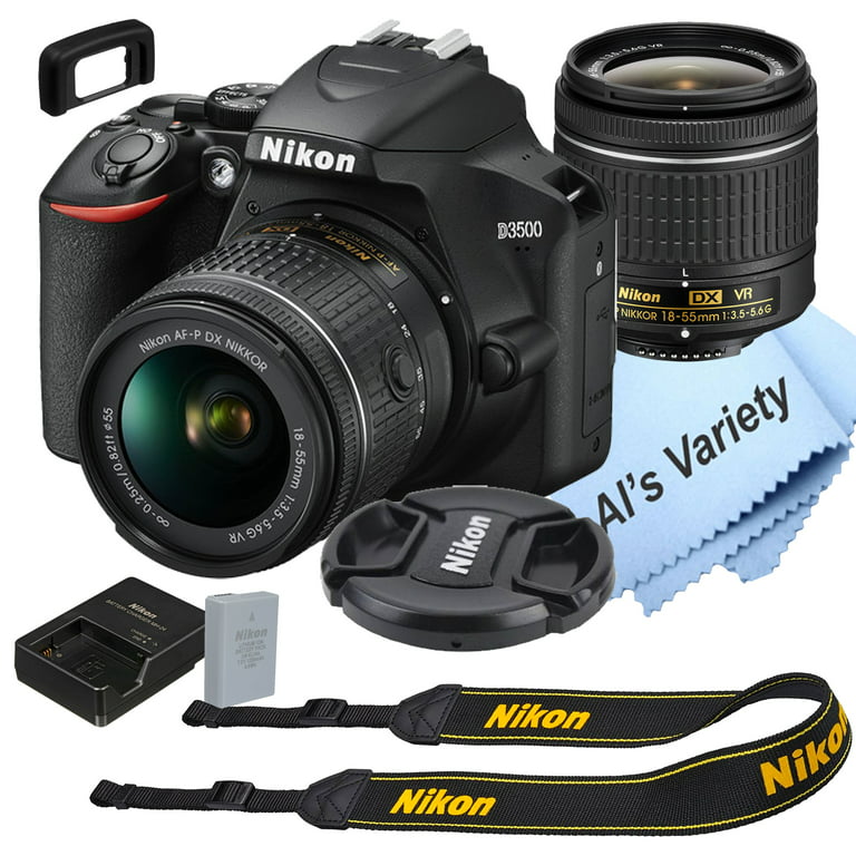 Nikon D3500 24.2MP DSLR Camera with AF-P DX NIKKOR 18-55mm f/3.5-5.6G VR  Lens (1590B) – (Renewed)