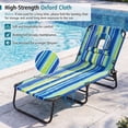 thumbnail image 4 of Gymax 2PCS 5-Position Lounge Chair Adjustable Beach Chaise w/ Face Cavity & Pillows Blue & Green, 4 of 10