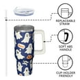 thumbnail image 3 of Halloween Mug, Spooky Skeleton Cup with Handle and Straw 30oz, Insulated Travel Coffee Tumbler Gift, 3 of 5