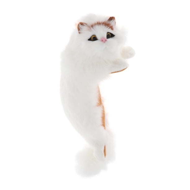 Gato de peluche Zulema simución gato estatua Amarillo Izquierdo 31x13x12cm