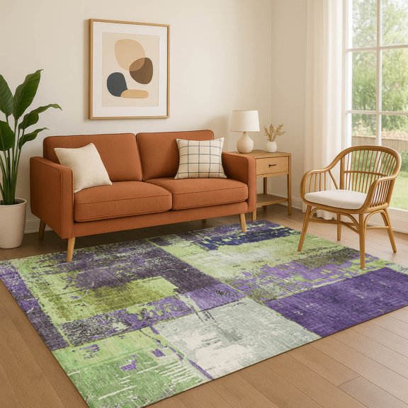 Addison Rugs Mayfield Premium Machine Washable Transitional Abstract Aloe Rectangle Rug, 8' x 10'
