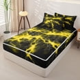 thumbnail image 2 of Homewish Yellow Glowing Lightning Zipper Queen Comforter Set with Fitted Sheet and 2 Pillowcases,Modern Geometric Zipper Bedding Set,Black Reversible,4pcs, 2 of 8