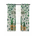 thumbnail image 7 of St Patricks Day Blackout Curtains for Bedroom, Green Shamrock Spring Watercolor Gnomes Beige Thermal Insulated Kitchen Drapes with Grommets, Light Blocking Window Treatment, 2 Panels 52" x 63", 7 of 7