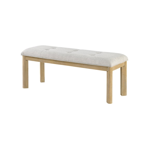 Nmkwnr Dining Bench with Wood Frame, Fabric Upholstered Bench for Dining Room, Living Room, Brown