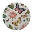 thumbnail image 4 of WYYP Butterfly Flower Lightweight Waterproof Resistant Fabric Round Tablecloth White, 4 of 8