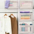 thumbnail image 6 of 4Pcs Closet Storage Bins 15.7×10.6×6.7 Inch Clothing Bin with Clear Window Foldable Closet Organization Cotton Linen Wardrobe Storage Box Storage Organizer, 6 of 11
