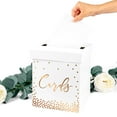 thumbnail image 4 of Koyal Wholesale Sturdy White Wedding Day Card Box Gold Script Confetti Wedding Gift Boxes for Cards 10x10x10 Inches, 4 of 5