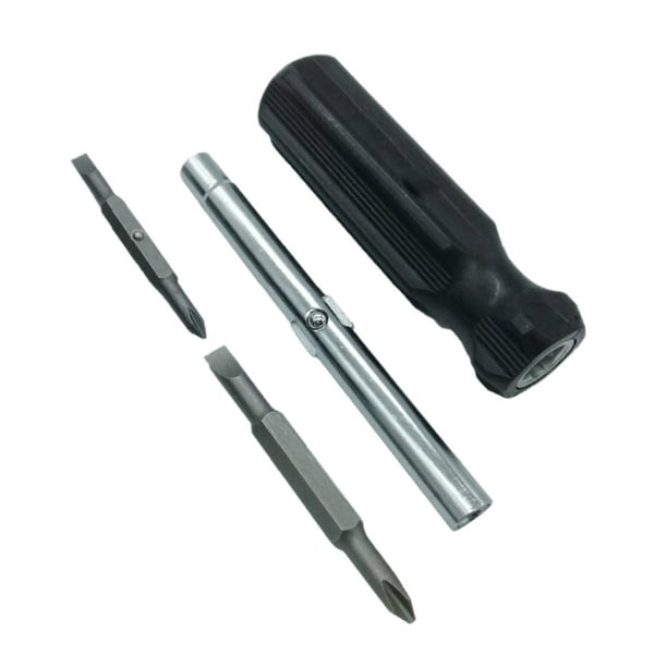 Kit de destornilladores multifuncionales 6 en 1 Destornillador multiherramienta Phillips reversible Negro