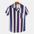 thumbnail image 2 of BOBOGOJP Chemises Grandes Tailles pour Hommes Manches Courtes Coupe Régulière Popeline Extensible, Vin m, 2 of 5