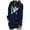 F-Navy877, variant on FEIFLY Women's Sweatshirts Loose Hoodie Mid Length Hoodie Dress Pullover Long Sleeve Solid Color Leisure Winter Autumn Workout Tops