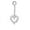 White Gold, variant on JewelStop 14k Solid Gold Yellow Belly Open Heart CZ Navel Ring Body Jewelry