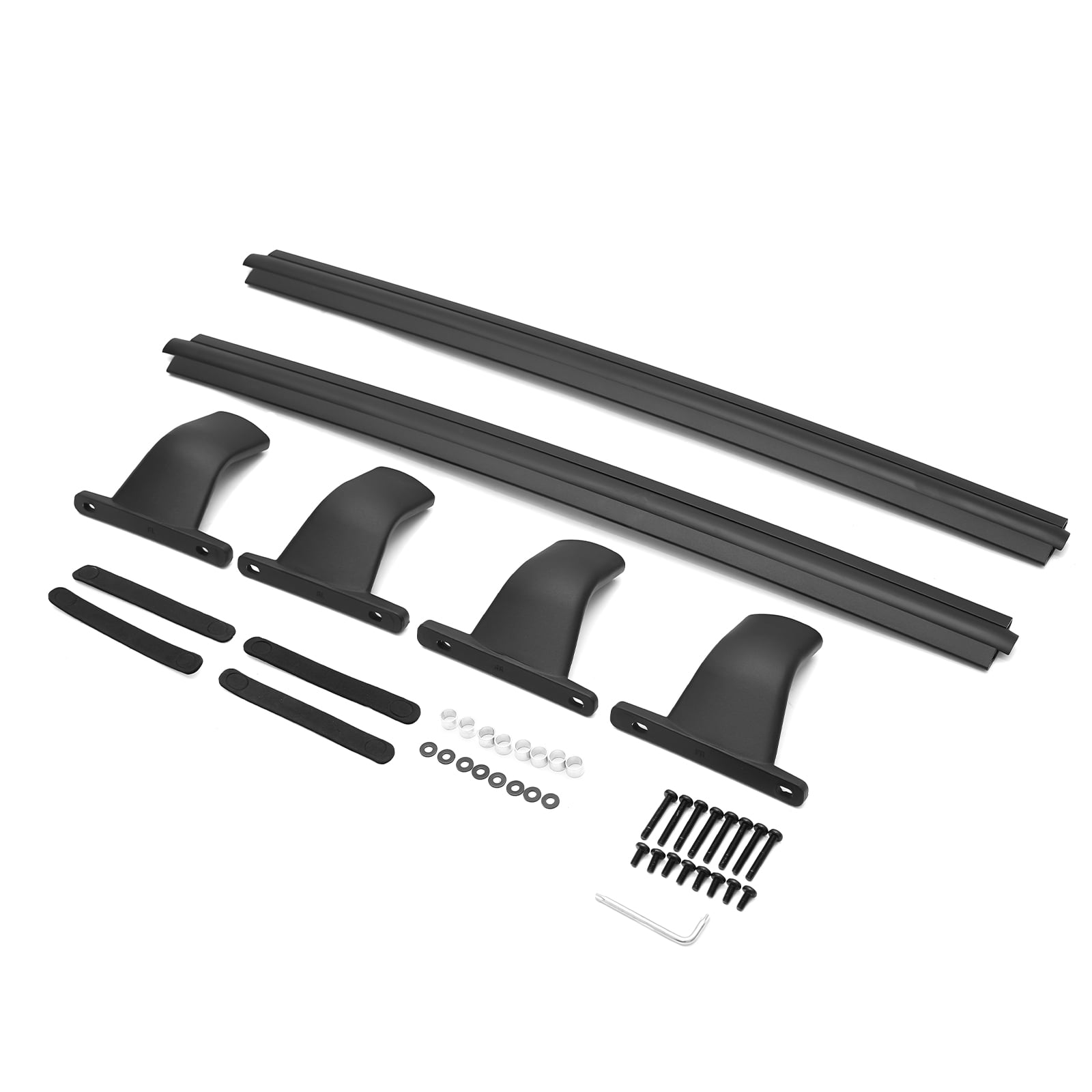 Ikon Motorsports Roof Rack Fits 2018-2024 Chevrolet Equinox & GMC Terrain Black Top Roof Rack Cross Bar Cargo Luggage Carrier Aluminum ABS
