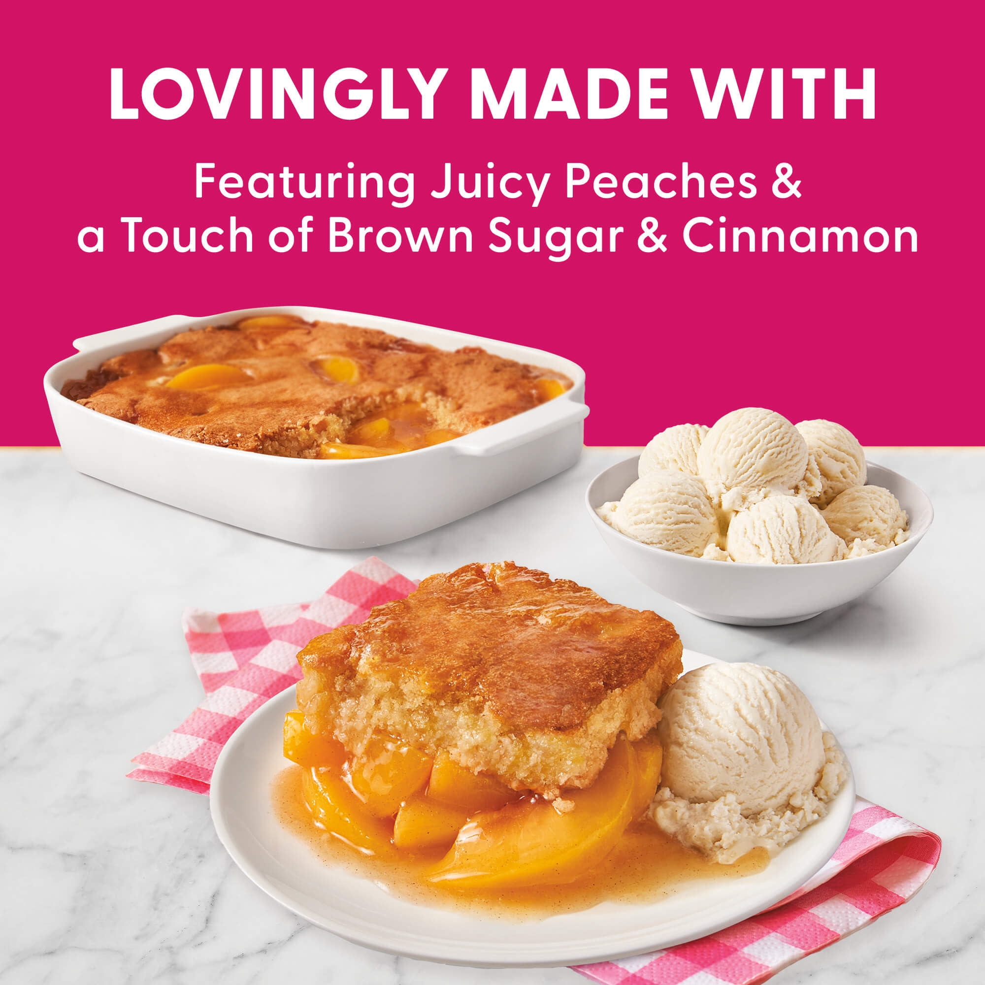 Dolly Parton's Biscuit Batter Peach Cobbler Family Size Frozen Dessert, 32 oz. (frozen)