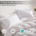 thumbnail image 3 of Kelnaro Ruffled Pillow Cases King 20"x36", 2 Pack Microfiber, Elegant Ruffle Pillow Shams for Bedroom Decor, White, 3 of 5