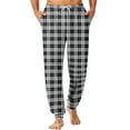 thumbnail image 2 of Dwelliawo Men Pajama Pants Plaid Separate Bottoms Jogger Pants Loose Fit Drawstring Pajama Pant with Pockets Soft Lightweight Pant Black M, 2 of 4