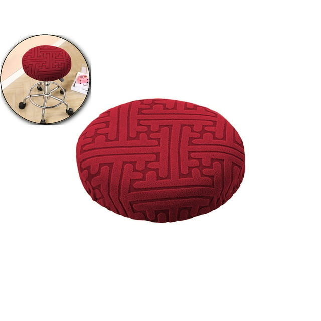 Dvruxg Housse de Tabouret Ronde Housses de Siège Rondes pour Tabourets de Bar, Tissu Extensible, Housse de Siège de Tabouret en Jacquard Lavable et Antipoussière