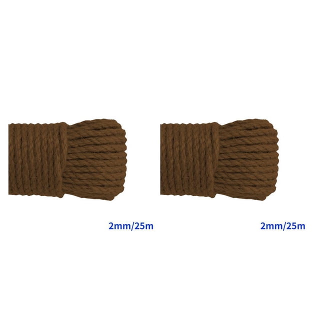 Langgg Color Hemp Rope Roll Making Tool 100 Cotton rope colorful twine macrame cord string thread Handmade String accessory DIY cord brown 2mm x 25m 2Set
