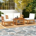 thumbnail image 4 of Costway 5 PCS Acacia Wood Patio Furniture Set with Cushions and 2-Tier Coffee Table, 4 of 9