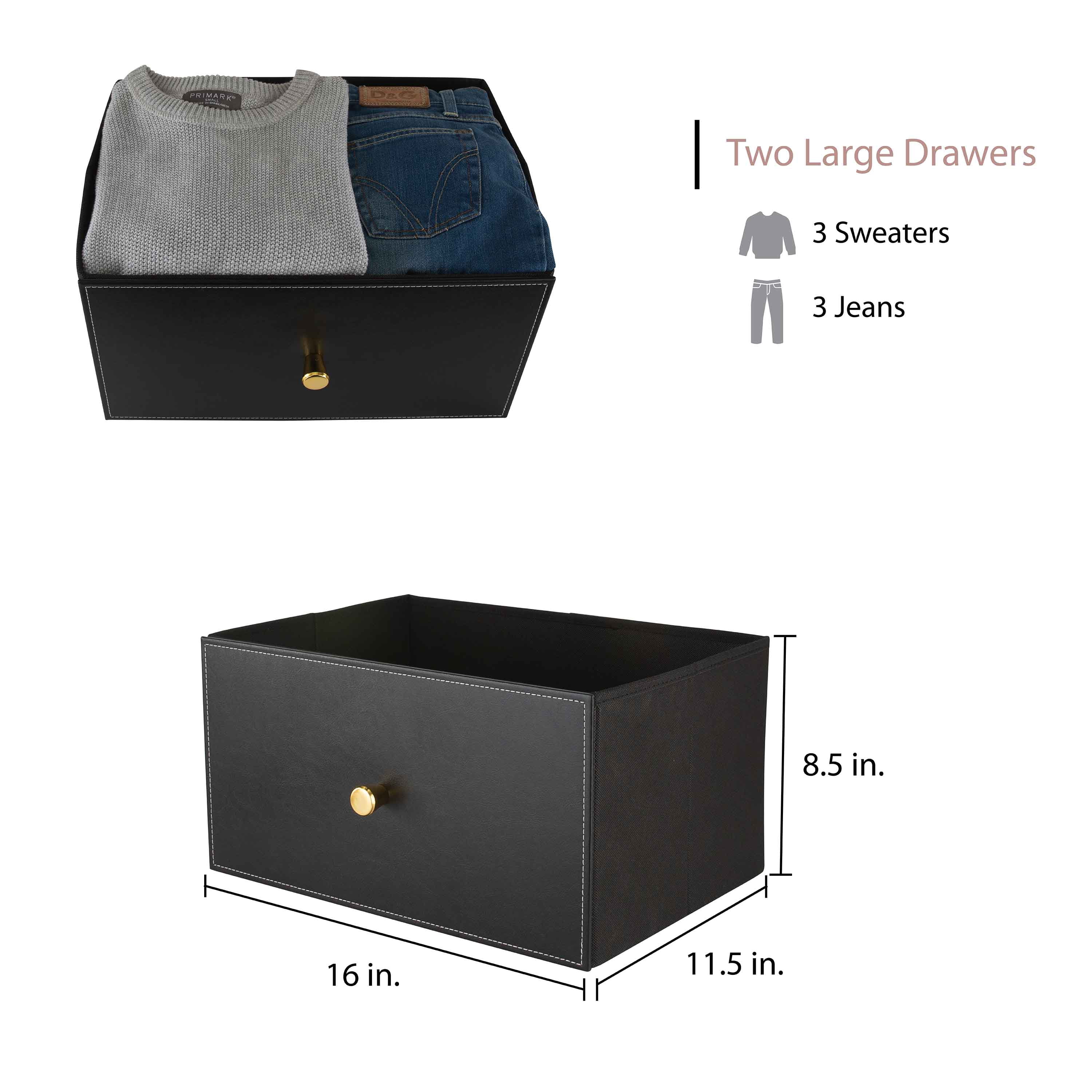 Simplify 2 Drawer Luxury Nightstand in Black
