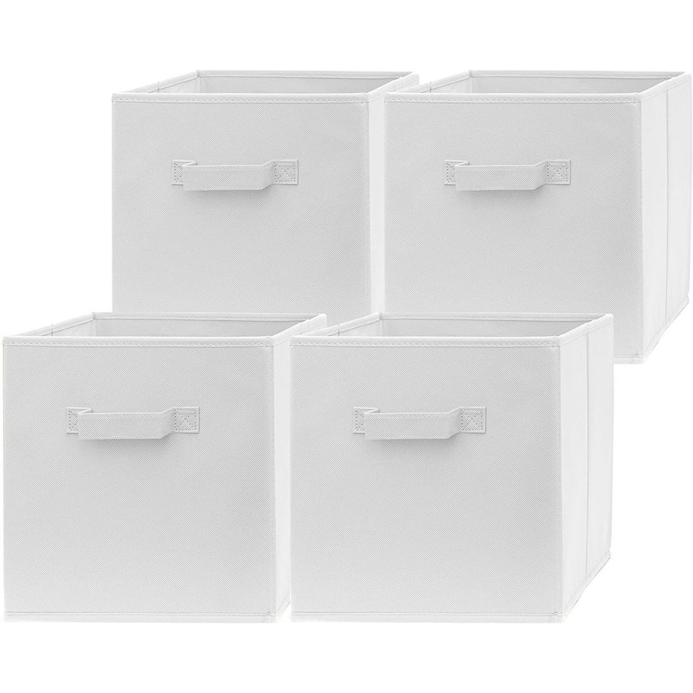 Pomatree 13x13x13 Inch Storage Cubes 4 Pack Large and Sturdy Fabric