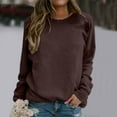 thumbnail image 2 of GPOECD Chandail Sans Capuche pour Femme à Manches Longues, T-Shirt à Col Rond, Haut Imprimé, Blouse Mode Urbaine pour l'Entraînement Quotidien à la Maison et à l'Extérieur, Brun, TTG, 2 of 5