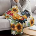 thumbnail image 3 of Vintage Rooster Blanket Soft Cozy Warm Throw Blanket for Couch, Plush Fuzzy Flannel Fleece Blankets for Sofa, Farmhouse Sunflower Animals Plaid Bed Blankets Lightweight Gifts for Women, 40"x60", 3 of 9