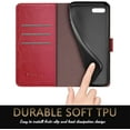 thumbnail image 6 of for iPhone SE2/SE 3rd 2022/7/8 4.7" Phone case[RFID Blocking Leather],[3 Credit Card Slot] Flip Folio Book Shockproof Protector,Holder Stand case,Women Men for Apple SE Wallet Cover,Red, 6 of 12