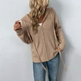 thumbnail image 4 of Vedolay Fall Tops for Women Distresse Oversized Stretch Button Up Cropped Coats,Khaki M, 4 of 5
