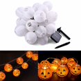 thumbnail image 1 of Guirnalda de luces de calabaza de Halloween, 10 luces LED de hadas, luces de linterna luminiscentes 3D para decoraciones de fiesta de Halloween, 3,5 metros, 10 luces solares brillar  Electrónica, 1 of 5