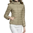 thumbnail image 4 of CQONEPT Women's Puffer Jacket Full Zip Up Down Coats Quilted Insulated Overcoat Cozy Soft Winter Clothes with Pockets Black 2XL, 4 of 6