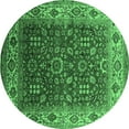 thumbnail image 1 of Ahgly Company Indoor Round Oriental Emerald Green Traditional Area Rugs, 8' Round, 1 of 4