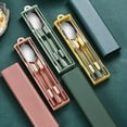 thumbnail image 3 of Portable Stainless Steel Cutlery Set with Chopsticks  Spoon  and Cutlery Box - Ideal for Students, 3 of 8