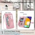 thumbnail image 5 of Flip Wallet Case for Compatible with Samsung Galaxy A03S Zipper Pocket Case with Card Holder Slot Magnetic Closure Lanyard Flip Cover Compatible with Samsung Galaxy A03S 6.5inch, 5 of 10