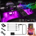 thumbnail image 2 of Luces interiores del coche con aplicación inteligente BT Control 4 tiras de luces RGB Mult Abanopi Luces interiores del coche, 2 of 5