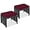 Deep Burgundy/Black, variant on QRKD Set of 2 Wicker Ottomans, Multipurpose Outdoor Furniture for Patio, Backyard, Additional Seating, Footrest, Side Table w/Removable Cushions, Steel Frame - Gray/Cream