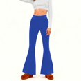 thumbnail image 2 of Women High Waisted Yoga Pants Flare Wide Leg Tummy Control Workout Yoga Trousers Athletic Running Gym Bootcut Slacks, 2 of 6