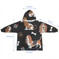 thumbnail image 7 of Basset Hounds with Bones and Presents Blanket Hoodies for Kids 6-13YR Oversize Wearable Blanket Hoodies for Boys Girls Teens, 7 of 7