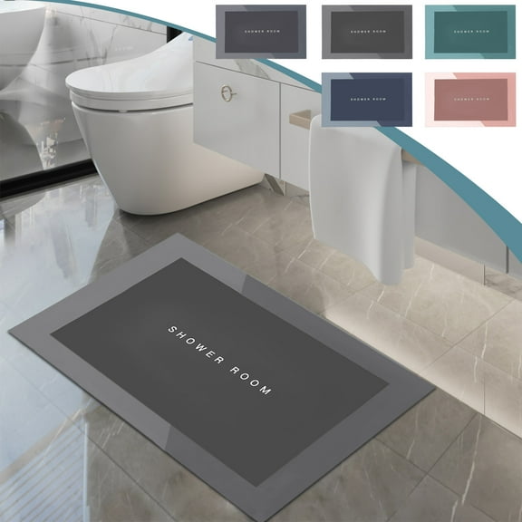 Diatomaceous Earth Bath Rug, Super Absorbent Quick Dry Bath Mat With Non Slip Rubber Backing for Shower Room and In Front Of Bathtub, Washable and Durable Floor Mat for Bathroom Decor Blahzhy