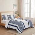 thumbnail image 5 of Quilts Twin XL Size, Navy Blue Striped Soft Comforter Bedding Set for Bed, Farmhouse Thin Vertical Stripes Modern Lightweight Quilted Bedspread with Pillow Cover(2 Pieces) for All Season, 68x98 Inch, 5 of 9