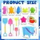 thumbnail image 2 of Bucket and Spade Beach Toy Kids, 12 Pcs Beach Toys Set for Kids Sand Toys Sand Pit Toys with Collapsible Bucket Spade Watering Can Beach Toys for Todd, 2 of 5