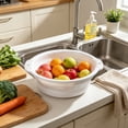 thumbnail image 3 of Homellea Gray Collapsible Wash Basin, 13.78 Inch Large Round Foldable Laundry Tub with Dual Handles and Hanging Holes for Hand Washing, Foot Soaking, Dorm, Bathroom, RV, Camping and Travel, 3 of 6