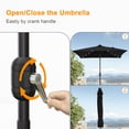 thumbnail image 3 of ACEGOSES LED Outdoor Patio 6.5x6.5ft Deck Solar Light Market Umbrella, Outside Table Umbrellas With Polyester canopy,Black, 3 of 9